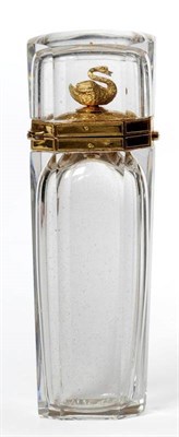 Lot 610 - A French Gold Mounted Slice Cut Glass Scent Bottle, circa 1875, of tapered octagonal form,...