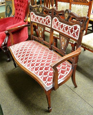 Lot 580 - Edwardian inlaid two seater settee