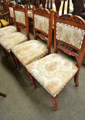 Lot 581 - Set of four Victorian/Edwardian dining chairs