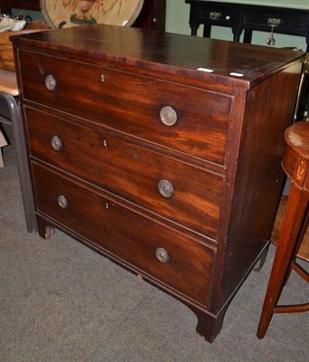 Lot 583 - A Georgian mahogany chest of three drawers