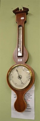 Lot 586 - A mahogany wheel barometer by Richardson Company Darlington