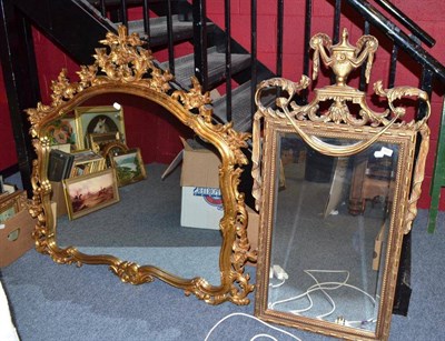 Lot 600 - Two modern decorative gilt framed wall mirrors