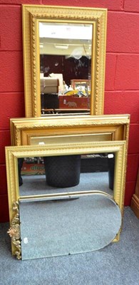 Lot 601 - Three modern gilt framed wall mirrors and a circa 1930's wall mirror