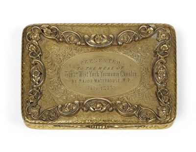 Lot 613 - A Fine Indian Colonial Silver Gilt Snuffbox, Lattey Bros & Co, Calcutta, circa 1860, of rectangular