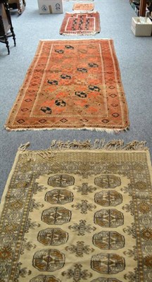 Lot 673 - Five assorted Persian design style rugs including a prayer mat