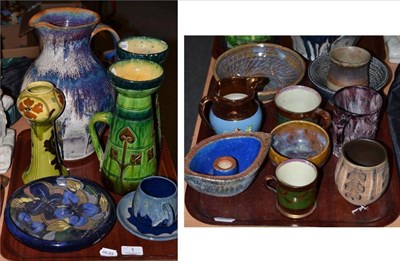Lot 1 - Pair of Continental jugs, Michael Webb yuomi, studio pottery, decorative ceramics etc (on two...