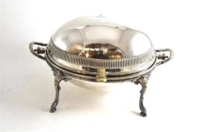 Lot 7 - Silver plated domed top breakfast dish