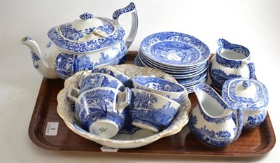 Lot 8 - Copeland Spode Italian scene teaset and pottery bowl