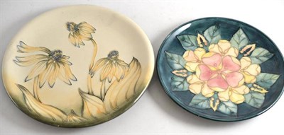 Lot 10 - Moorcroft Tudor Rose pattern plate, numbered 98/100 and another Moorcroft plate (second)