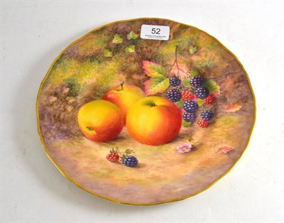 Lot 52 - A Royal Worcester porcelain plate painted with fruit by H Ayrton