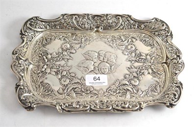 Lot 64 - A silver dressing table tray with pierced borders, Birmingham 1903