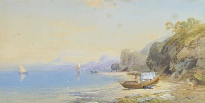 Lot 633 - Thomas Miles Richardson Jnr RWS (1813-1890)  "Bay of Naples " Signed and indistinctly dated...