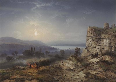 Lot 637 - Carlo Bossoli (1815-1884) Italian  "View of the Valley of Inkermann 1855 " Signed and dated,...