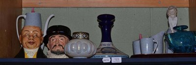 Lot 123 - Nao china figure, Doulton jug and a Mdina coffee set etc