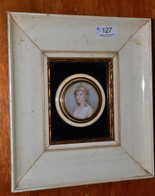 Lot 127 - Late 19th century portrait miniature of a young girl