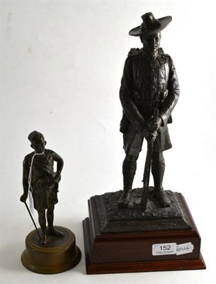 Lot 152 - Bronzed resin figure of a Gurkha soldier and another in bronze (2)