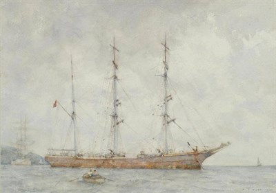 Lot 641 - Henry Scott Tuke RA, RWS, NEAC (1858-1929) The Cutty Sark off Falmouth, another vessel nearby...