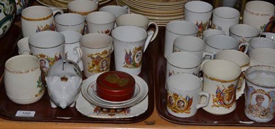 Lot 166 - Collection of commemorative and souvenir china (on two trays)