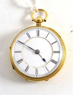 Lot 223 - An 18ct gold fob watch