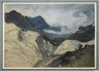 Lot 649 - Cecil Arthur Hunt, RWS, RBA (1873-1965)  "Snowdonia " Signed, watercolour with scratching out, 29cm