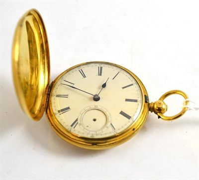 Lot 256 - An 18ct gold full hunter pocket watch (lacking back)