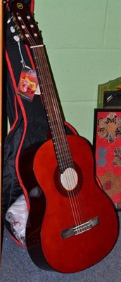 Lot 257 - Eko acoustic guitar, in soft slip case and ukulele in soft slip case