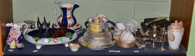 Lot 266 - A collection of decorative ceramics and plate including flatware, teawares, Gaudy Welsh etc