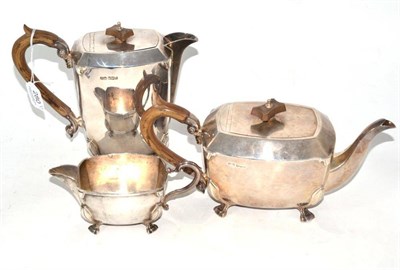 Lot 280 - Silver three piece tea service