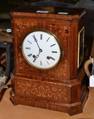 Lot 283 - Mahogany marquetry bracket clock with white dial and later French movement