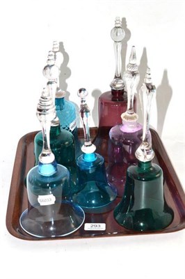 Lot 293 - A collection of seven coloured glass bells