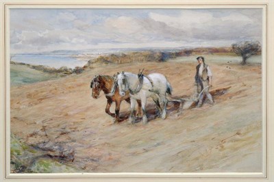 Lot 655 - Robert Jobling (1841-1923) "The Ploughman of Ayr " - "I see amid the fields of Ayr a ploughman...