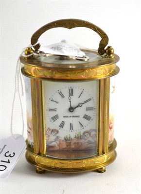 Lot 310 - A modern miniature carriage timepiece (a.f.)