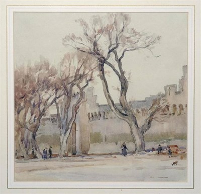 Lot 656 - Frederick (Fred) Lawson (1888-1968)  "Outside the Walls, Avignon " Signed, inscribed verso,...