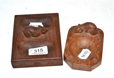 Lot 315 - Mouseman ashtray and pin tray (2)