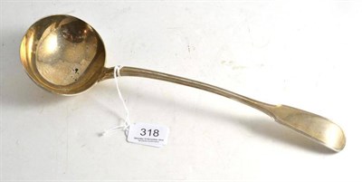 Lot 318 - A George III silver soup ladle, London 1810, maker Francis Higgins