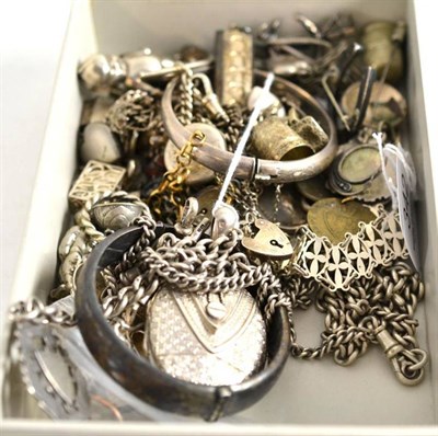 Lot 342 - A quantity of silver and white metal jewellery including charm bracelets, bangles, pendants, etc