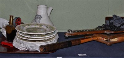 Lot 373 - Quantity of Doulton china plates, Mamod live steam engine, Dr Nelson's inhaler, blood pressure...