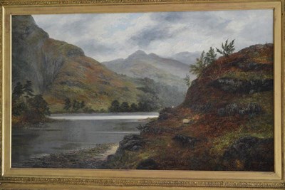 Lot 663 - William Mellor (1851-1931) and Joseph Mellor (fl.1850-1885) Sheep by the side of a lake Signed...