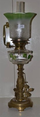 Lot 388 - An Edwardian oil lamp