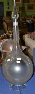 Lot 413 - A large clear glass chemist's bottle with spike stopper