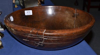 Lot 419 - A turned sycamore bowl