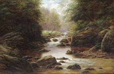 Lot 669 - William Mellor (1851-1931) "Swilla Glen, Ingleton " Signed, inscribed verso, oil on canvas, 51cm by