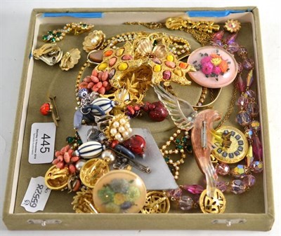 Lot 445 - Assorted jewellery, by Trifari, including a bangle, a snowflake brooch, a flower brooch, a pair...