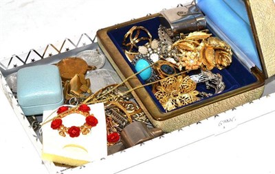 Lot 451 - Quantity of gold and costume jewellery, tokens, watch, etc