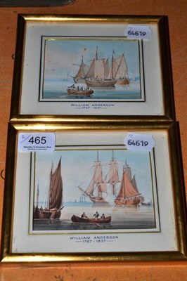 Lot 465 - Pair of small marine watercolours by William Anderson