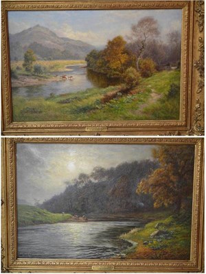 Lot 671 - Arthur Blackburn (1853-1925)  "A Bend of the River Wharfe, near Bolton Bridge "  "Beamsley...