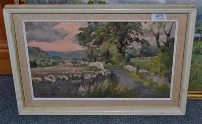 Lot 475 - Angus Rands (1922-1985), View of Wharfedale, signed, oil on canvas