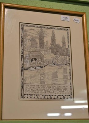 Lot 485 - Pen and ink illustration by Edward Ingram Taylor to Spenser's Prothalamion