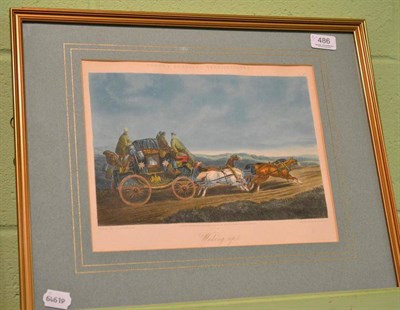 Lot 486 - Two 1874 Fores' Coaching Recollection prints by Papprill after Henderson ";Waking Up"; and...