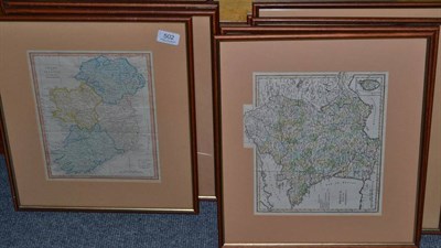 Lot 502 - Eleven 19th century engraved maps with hand colouring